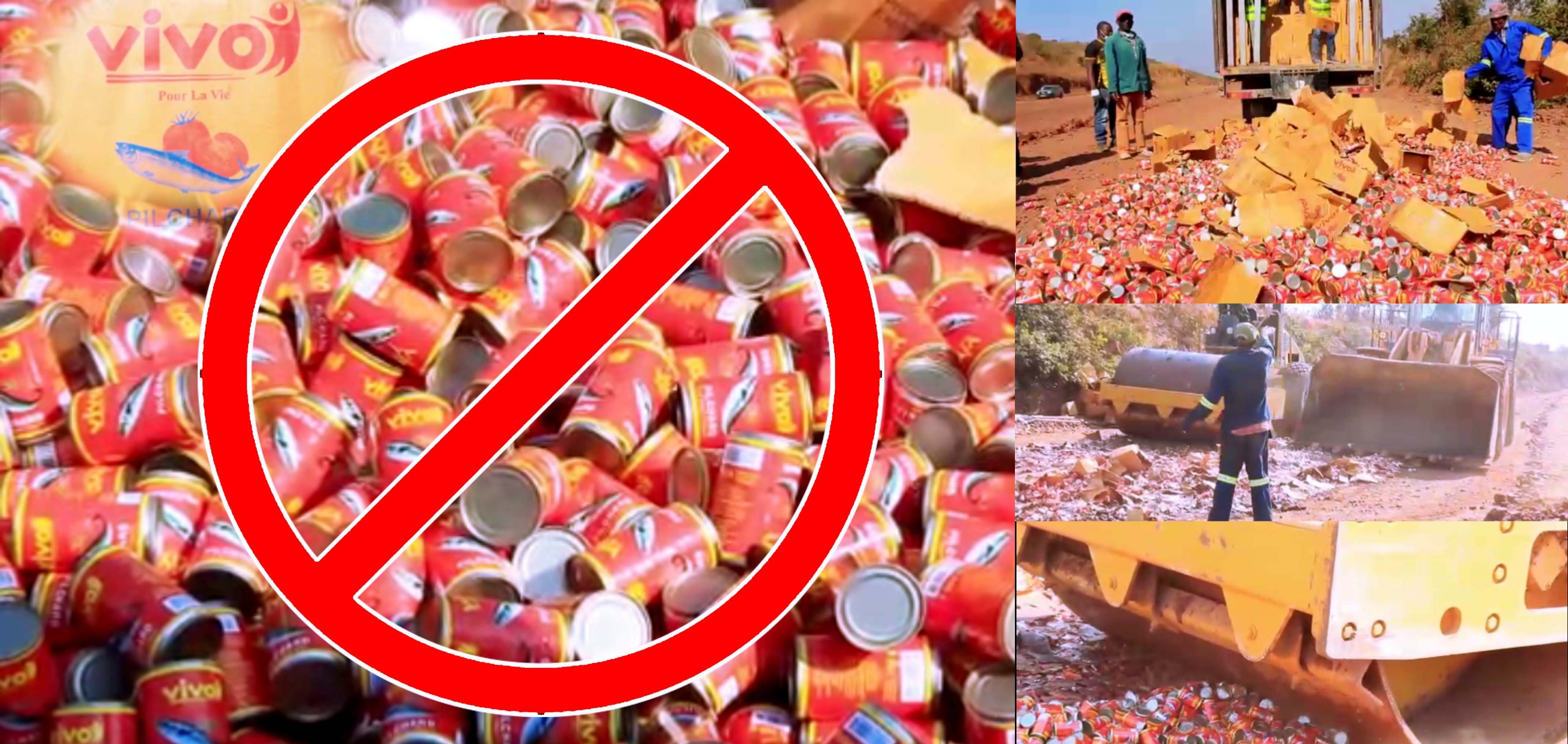 [vidéo] 20 tonnes de boîtes Pilchard VIVO détruites à l’OCC/ Kasumbalesa